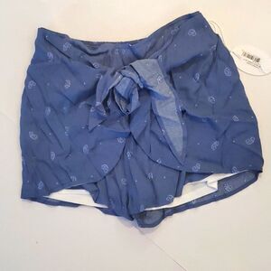 Anthropologie Bishop +Young Blue Paisley Paperbag Shorts NWT Size Women's Small